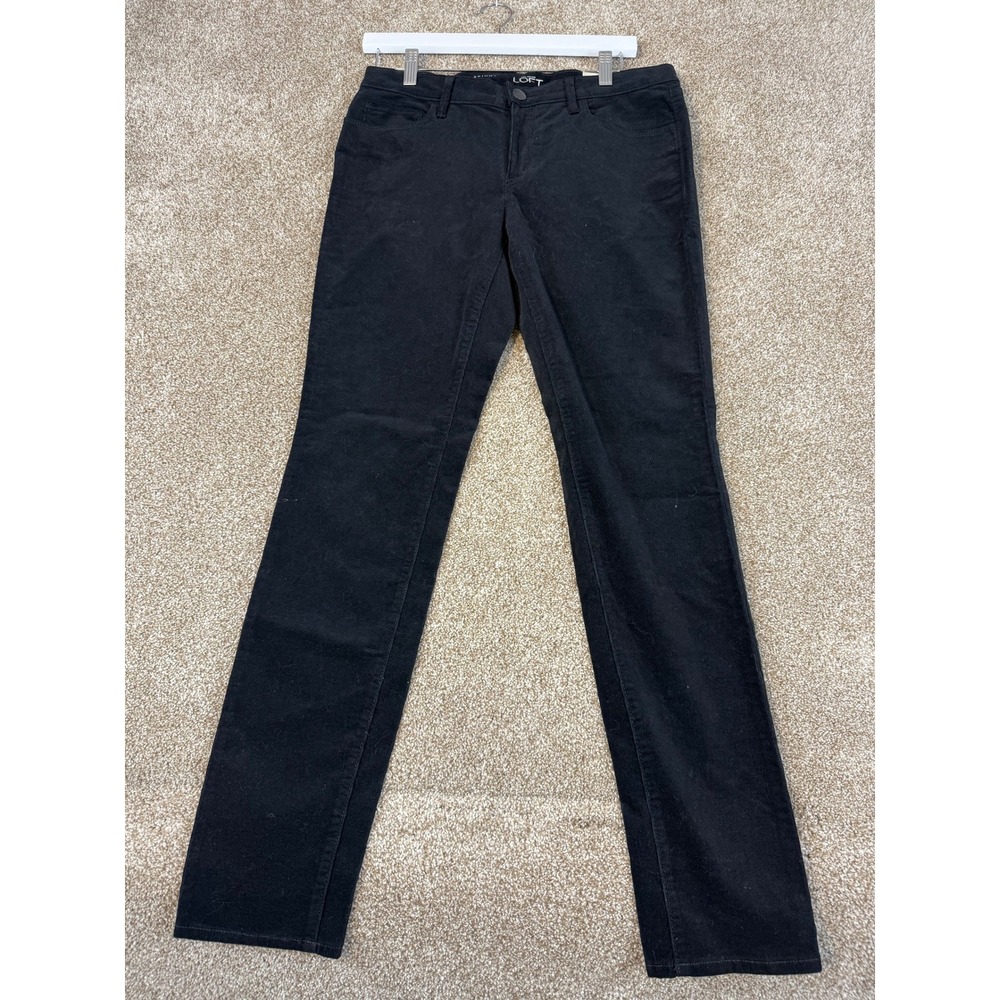 NWOT Ann Taylor LOFT Modern Skinny‎ Black Corduroy Pants Womens 29 8 Low Rise
